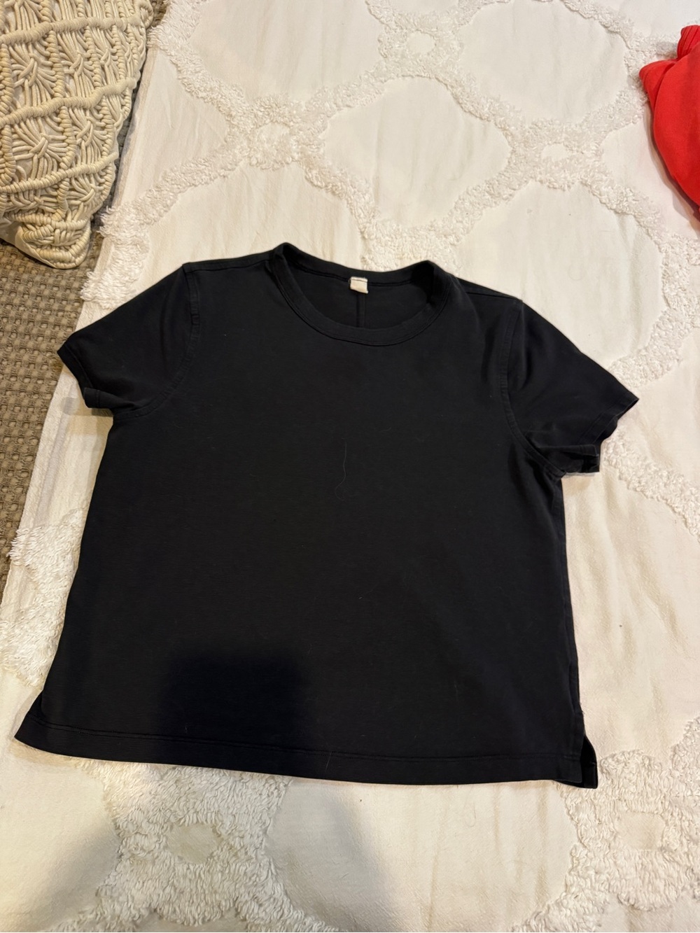 Lululemon classic cotton blend cropped tee